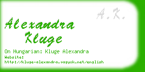 alexandra kluge business card